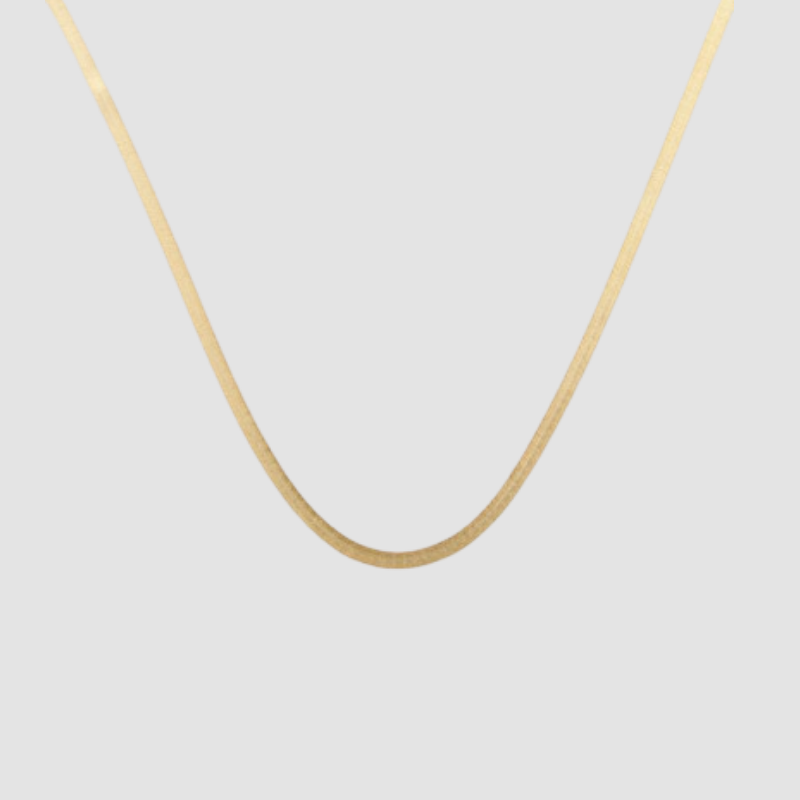 herringbone necklace 14k gold saavaunt