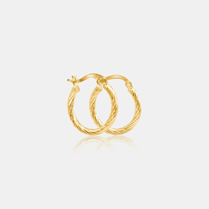 rope hoop earrings 14k gold vintage women's jewelry