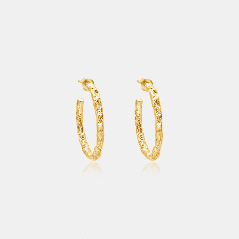mache 14k gold hoop earring women's jewelry
