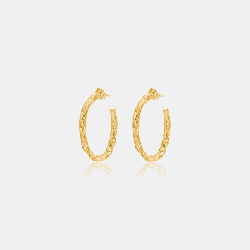 mache 14k gold hoop earring women's jewelry 